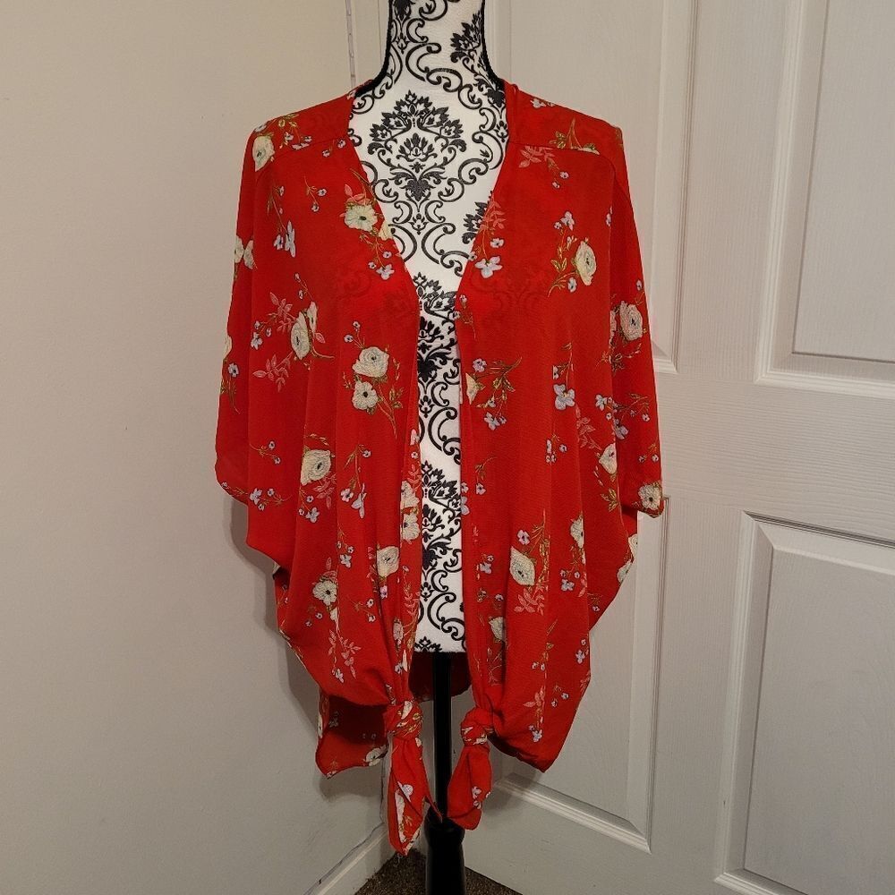 Umgee red floral cover up‎